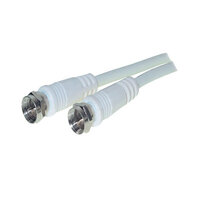 F-Stecker - F-Stecker, RG 59, >80 dB, weiß, 2,5m