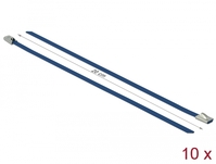 Edelstahlkabelbinder L 200 x B 4,6 mm blau 10 Stück, Delock® [18793]