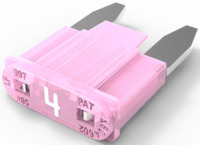 KFZ-Flachsicherung, 4 A, 58 V, rosa, (L x B x H) 10.9 x 3.8 x 8.8 mm, 0997004.WX