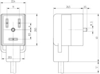 Sensor-Aktor Kabel, Ventilsteckverbinder DIN form B auf offenes Ende, 2-polig +