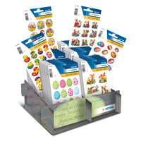Sticker Ostern Papier Sortiment Display, 80 Stück, Karton, 180 x 230 x 125 mm,