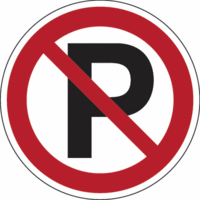Sicherheitskennzeichnung - Parken verboten, Rot/Schwarz, 20 cm, Folie, B-7541