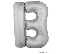 ballon lettre "b" en aluminium 1m argent