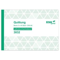 Quittungsblock, selbstdurchschreibend, DIN A6, mit Sicherheitsdruck , 2x40 Blatt RNK 3032