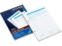 ATLANTA Orderblok, Zelfkopiërend, 50 pagina's, 70 g/m², Wit met Blauwe Tabellen (pak 5 blokken)