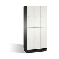CAMBIO locker unit with sheet steel doors and coat rail