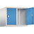 Altillo CLASSIC, 2 compartimentos, anchura de compartimento 300 mm, gris luminoso / azul luminoso.