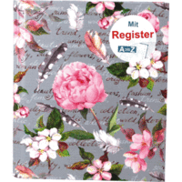 Ringbuch 'Blütenzauber' mit Register A-Z für A5 4 Ringe