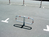 Parkplatzbügel Stoppy I umlegb.,Pz. vz.,4 rote Ringe,z.Aufschr.,Breite 950mm