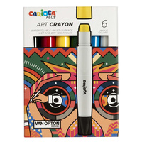Pastello a cera Art Crayon - Ø 10 mm x 138 mm - colori assortiti - Carioca Plus - conf. 6 pezzi