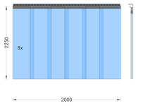 Foto 1 von PVC-Streifenvorhang, Lamellen 300 x 3 mm transparent, Höhe 2,25 m, Breite 2,00 m (1,70 m), verzinkt