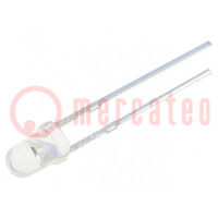 LED; 3mm; azzurro; 2180÷3000mcd; 30°; Frontale: convesso; 2,9÷3,6V