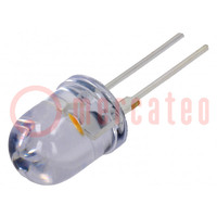 LED; 10mm; bianco caldo; 30°; Frontale: convesso; 2,8÷3,6V; 3000K