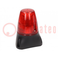 Signaller: lighting-sound; 20÷30VDC; 20÷30VAC; LED x8; red; IP65