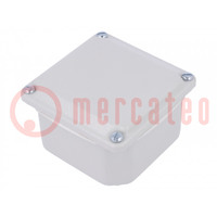 Enclosure: multipurpose; X: 85mm; Y: 85mm; Z: 49mm; steel; grey; IP55