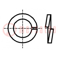 Ring; veerring; M3,5; D=6,7mm; h=0,8mm; staal; Bedekking: zink