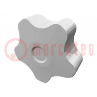 Knob; Ø: 50mm; Ext.thread: M10; 20mm; H: 32mm; technopolymer PP