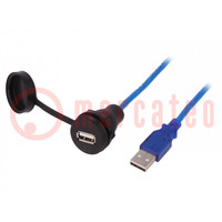 Kabel-Adapter; USB 2.0,mit Schutzkappe; 1,5m; 1310; IP67