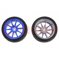 Wheel; blue; Shaft: smooth; screw; Ø: 65mm; Plating: rubber; W: 26mm