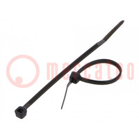 Cable tie; L: 80mm; W: 2.5mm; polyamide; 80N; black; Ømax: 16mm
