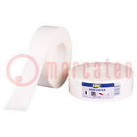 Tape: duct; W: 50mm; L: 25m; Thk: 0.3mm; white; natural rubber; 10%