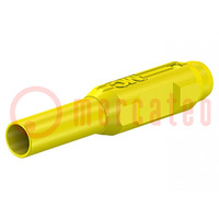 Connector: 2mm banana; plug; yellow; gold-plated; Type: insulated