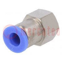 Push-in fitting; straight; -0.95÷15bar; nickel plated brass