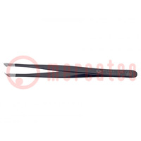 Tweezers; Blade tip shape: for cutting; Tweezers len: 125mm; ESD