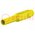 Plug; 2mm banana; yellow; gold-plated; Insulation: polyamide