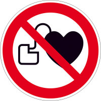 Verbotsschild - Verbotszeichen Kein Zutritt für Personen mit Herzschrittmachern ? Alu, 20 cm DIN EN ISO 7010 P007 ASR A1.3 P007