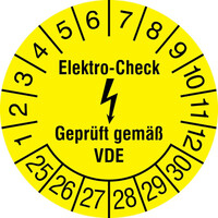 Prüfplakette, Geprüft gemäß BetrSichV , 3 cm Version: 25-30 - Elektro-Check 25-30
