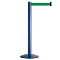 Absperrpfosten Rooter Extend, mobil, inkl. Standfuß, Gurtlänge: 3,7m Version: 75 - Pfosten blau, Gurt grün