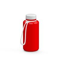 Artikelbild Drink bottle "Refresh" clear-transparent incl. strap, 0.7 l, red/white