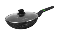 B BOLLIRE POÊLE WOK VENEZIA EN ALUMINIUM FORGÉ AVEC REVÊTEMENT ANTI-ADHÉSIF - CONVIENT POUR TOUS LES TYPES DE PLAQUES DE CUISSON