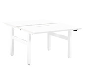 Pôle de 2 bureaux réglables blanc Ergomaxx L 120 cm piètement blanc