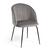 Chaise Lumina en velours gris clair et pieds en acier noir