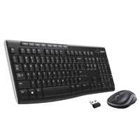 Logitech Wireless Combo MK270 Tastatur Maus enthalten USB QWERTY Spanisch Schwarz