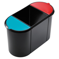 Helit H6103596 Abfallbehälter Rechteckig Kunststoff Schwarz, Blau, Rot