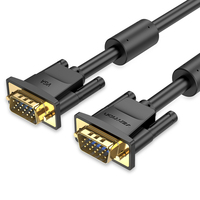 Vention VGA(3+6) Male to Male Cable with ferrite cores 1M Black