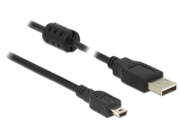 DeLOCK 1.5m, USB 2.0-A/USB 2.0 Mini-B USB kábel 1,5 M USB A Mini-USB B Fekete