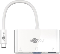 Goobay 62100 laptop-dockingstation & portreplikator Kabelgebunden USB 3.2 Gen 1 (3.1 Gen 1) Type-C Weiß