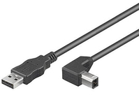 Microconnect USBAB1ANGLED cable USB 1 m USB 2.0 USB A USB B Negro