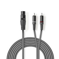 Nedis COTH15220GY30 audio kabel 3 m XLR (3-pin) 2 x RCA Grijs