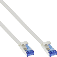 InLine Patch cable flat, U/FTP, Cat.6A, TPE halogen-free, white, 15m