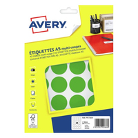 Avery PET30V etiket Rond Permanent Groen 240 stuk(s)
