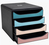 Exacompta Big box, schubladenbox mit 4 schubladen, skandi - farben sortiert - neu