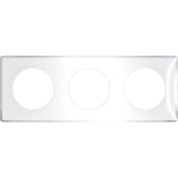 Odace You Transparent, plaque de finition support Blanc 3 postes entraxe 71mm (S520906W)
