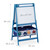 Relaxdays Standtafel Kinder, 2 in 1, Kindertafel mit Papierrolle & Körben, HxBxT: 94 x 52 x 46,5 cm, Kreidetafel, blau