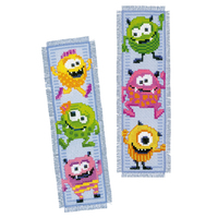 Counted Cross Stitch Kit: Bookmark: Little Monsters: Set of 2