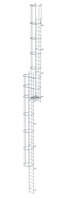 MUNK Günzburger Steigtechnik 510150 Mehrzügige Steigleiter mit Rückenschutz (Bau